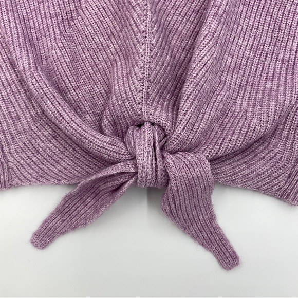 Anthropologie MOTH NWOT Freeport Tie Front Sweater Lavender Purple V Neck XS - Picture 9 of 16